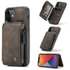 For iPhone 12 mini CaseMe C20 Multifunctional PC + TPU Protective Case with Holder & Card Slot & Wallet (Coffee) - 1