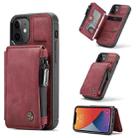 For iPhone 12 mini CaseMe C20 Multifunctional PC + TPU Protective Case with Holder & Card Slot & Wallet (Red) - 1