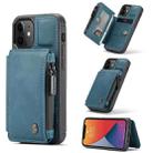 For iPhone 12 mini CaseMe C20 Multifunctional PC + TPU Protective Case with Holder & Card Slot & Wallet (Blue) - 1