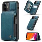 For iPhone 12 / 12 Pro CaseMe C20 Multifunctional PC + TPU Protective Case with Holder & Card Slot & Wallet(Blue) - 1