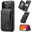 For iPhone 12 Pro Max CaseMe C20 Multifunctional PC + TPU Protective Case with Holder & Card Slot & Wallet(Black) - 1