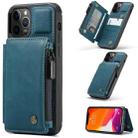 For iPhone 12 Pro Max CaseMe C20 Multifunctional PC + TPU Protective Case with Holder & Card Slot & Wallet(Blue) - 1