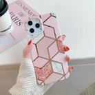 Plating Splicing Pattern Soft TPU Protective Case for iPhone 11 Pro Max(Pink Lattice) - 1