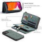 CaseMe 018 Detachable Multi-functional Horizontal Flip Leather Case, with Card Slot & Holder & Zipper Wallet & Photo Frame For iPhone 12 mini(Blue) - 9