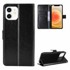 For iPhone 12 mini Crazy Horse Texture Horizontal Flip Leather Case with Holder & Card Slots & Wallet & Lanyard (Black) - 1
