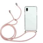For Samsung Galaxy A01 Core Four-Corner Anti-Fall Transparent TPU Protective Case with Lanyard(Pink) - 1