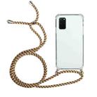 For Samsung Galaxy A51 5G Four-Corner Anti-Fall Transparent TPU Protective Case with Lanyard(Brown Yellow) - 1