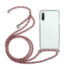 For Samsung Galaxy Note10 Four-Corner Anti-Fall Transparent TPU Protective Case with Lanyard(Red Grey) - 1