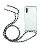 For Samsung Galaxy Note10 Four-Corner Anti-Fall Transparent TPU Protective Case with Lanyard(Green Black) - 1