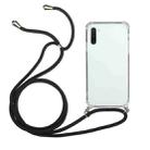 For Samsung Galaxy Note10 Four-Corner Anti-Fall Transparent TPU Protective Case with Lanyard(Black) - 1