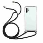 For Samsung Galaxy Note10+ Four-Corner Anti-Fall Transparent TPU Protective Case with Lanyard(Black) - 1