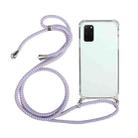 For Samsung Galaxy S20+ Four-Corner Anti-Fall Transparent TPU Protective Case with Lanyard(Purple) - 1