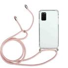 For Samsung Galaxy S20+ Four-Corner Anti-Fall Transparent TPU Protective Case with Lanyard(Pink) - 1