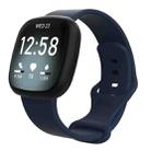 For Fitbit Versa 4 / Versa 3 / Sense 2 / Sense Silicone Watch Band, Size: L(Navy Blue) - 1