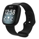 For Fitbit Versa 4 / Versa 3 / Sense 2 / Sense Silicone Watch Band, Size: L(Black) - 1