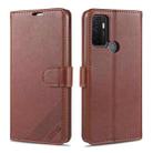 For OPPO A32 / A53 (2020) AZNS Sheepskin Texture Horizontal Flip Leather Case with Holder & Card Slots & Wallet(Brown) - 1