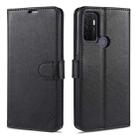 For OPPO A32 / A53 (2020) AZNS Sheepskin Texture Horizontal Flip Leather Case with Holder & Card Slots & Wallet(Black) - 1