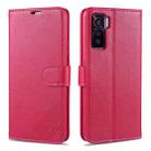 For Vivo iQOO 5 AZNS Sheepskin Texture Horizontal Flip Leather Case with Holder & Card Slots & Wallet(Red) - 1