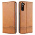 For OPPO A91 AZNS Magnetic Calf Texture Horizontal Flip Leather Case with Card Slots & Holder & Wallet(Light Brown) - 1