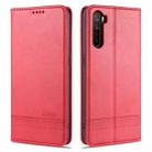 For OPPO A91 AZNS Magnetic Calf Texture Horizontal Flip Leather Case with Card Slots & Holder & Wallet(Red) - 1