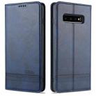 For Samsung Galaxy S10 AZNS Magnetic Calf Texture Horizontal Flip Leather Case with Card Slots & Holder & Wallet(Dark Blue) - 1
