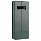 For Samsung Galaxy S10+ AZNS Magnetic Calf Texture Horizontal Flip Leather Case with Card Slots & Holder & Wallet(Dark Green) - 3