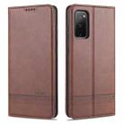 For Samsung Galaxy S20 FE / S20 Fan Edition / S20 Lite / S20 FE4G / S20 FE 5G / S20 FE 2022 AZNS Magnetic Calf Texture Horizontal Flip Leather Case with Card Slots & Holder & Wallet(Dark Brown) - 1