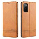 For Samsung Galaxy S20 FE / S20 Fan Edition / S20 Lite / S20 FE4G / S20 FE 5G / S20 FE 2022 AZNS Magnetic Calf Texture Horizontal Flip Leather Case with Card Slots & Holder & Wallet(Light Brown) - 1