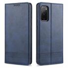 For Samsung Galaxy S20 FE / S20 Fan Edition / S20 Lite / S20 FE4G / S20 FE 5G / S20 FE 2022 AZNS Magnetic Calf Texture Horizontal Flip Leather Case with Card Slots & Holder & Wallet(Dark Blue) - 1