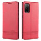 For Samsung Galaxy S20 FE / S20 Fan Edition / S20 Lite / S20 FE4G / S20 FE 5G / S20 FE 2022 AZNS Magnetic Calf Texture Horizontal Flip Leather Case with Card Slots & Holder & Wallet(Red) - 1