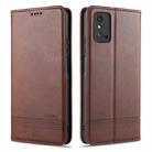 For Huawei Honor X10 Max AZNS Magnetic Calf Texture Horizontal Flip Leather Case with Card Slots & Holder & Wallet(Dark Brown) - 1