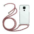For Huawei Mate 30 Lite Four-Corner Anti-Fall Transparent TPU Protective Case with Lanyard(Red Grey) - 1