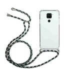 For Huawei Mate 30 Lite Four-Corner Anti-Fall Transparent TPU Protective Case with Lanyard(Green Black) - 1