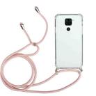 For Huawei Mate 30 Lite Four-Corner Anti-Fall Transparent TPU Protective Case with Lanyard(Pink) - 1