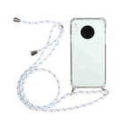 For Huawei Mate 30 Four-Corner Anti-Fall Transparent TPU Protective Case with Lanyard(White) - 1