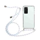 For Huawei P40 Four-Corner Anti-Fall Transparent TPU Protective Case with Lanyard(White) - 1