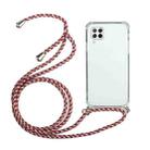 For Huawei P40 Lite Four-Corner Anti-Fall Transparent TPU Protective Case with Lanyard(Red Grey) - 1