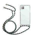 For Huawei P40 Lite Four-Corner Anti-Fall Transparent TPU Protective Case with Lanyard(Green Black) - 1