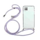 For Huawei P40 Lite Four-Corner Anti-Fall Transparent TPU Protective Case with Lanyard(Purple) - 1