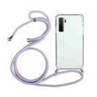 For Huawei P40 Lite 5G Four-Corner Anti-Fall Transparent TPU Protective Case with Lanyard(Purple) - 1