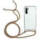 For Huawei P40 Lite 5G Four-Corner Anti-Fall Transparent TPU Protective Case with Lanyard(Brown Yellow) - 1