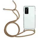 For Huawei P40 Pro Four-Corner Anti-Fall Transparent TPU Protective Case with Lanyard(Brown Yellow) - 1
