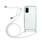 For Huawei Y5p Four-Corner Anti-Fall Transparent TPU Protective Case with Lanyard(White) - 1