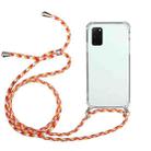 For Huawei Y5p Four-Corner Anti-Fall Transparent TPU Protective Case with Lanyard(Orange Yellow) - 1