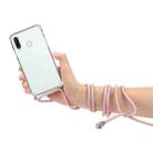 For Huawei Y6p Four-Corner Anti-Fall Transparent TPU Protective Case with Lanyard(Pink) - 2