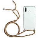 For Huawei Y7p Four-Corner Anti-Fall Transparent TPU Protective Case with Lanyard(Brown Yellow) - 1