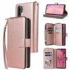 For Huawei P30 Pro Zipper Wallet Bag Horizontal Flip PU Leather Case with Holder & 9 Card Slots & Wallet & Lanyard & Photo Frame(Rose Gold) - 1
