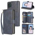 For Huawei P40 Lite Zipper Wallet Bag Horizontal Flip PU Leather Case with Holder & 9 Card Slots & Wallet & Lanyard & Photo Frame(Blue) - 1