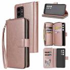 For Huawei P40 Pro+ Zipper Wallet Bag Horizontal Flip PU Leather Case with Holder & 9 Card Slots & Wallet & Lanyard & Photo Frame(Rose Gold) - 1