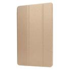 For Samsung Galaxy Tab A7 10.4 T500 TPU Silk Texture Three-fold Horizontal Flip Leather Case with Holder(Gold) - 2